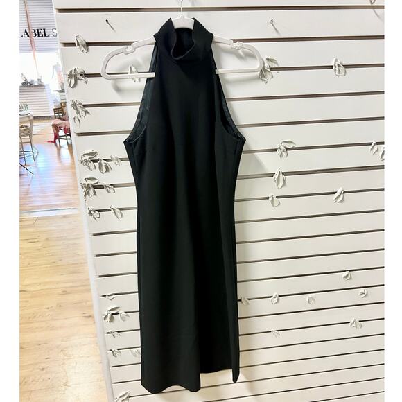 KORS Michael Kors Sleeveless Halter Neck Shift Midi Dress Black Womens Size US 6 - Picture 1 of 4